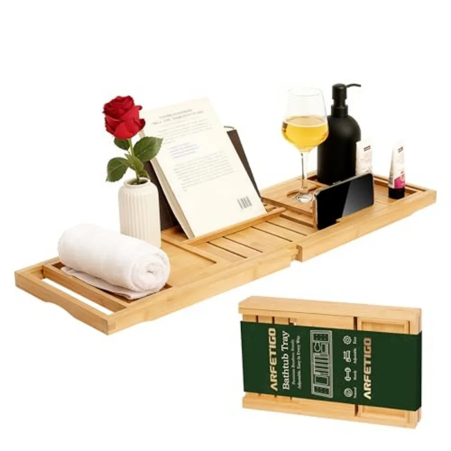 Premium Bamboo Luxury Foldable Bathtub Tray - Natural Bamboo Bath Tray for Tub Bamboo Bathtub Shelf Expandable Bath Table Trays
Premium Bamboo Luxury Foldable Bathtub Tray - Natural Bamboo Bath Tray for Tub Bamboo Bathtub Shelf Expandable Bath Table Trays