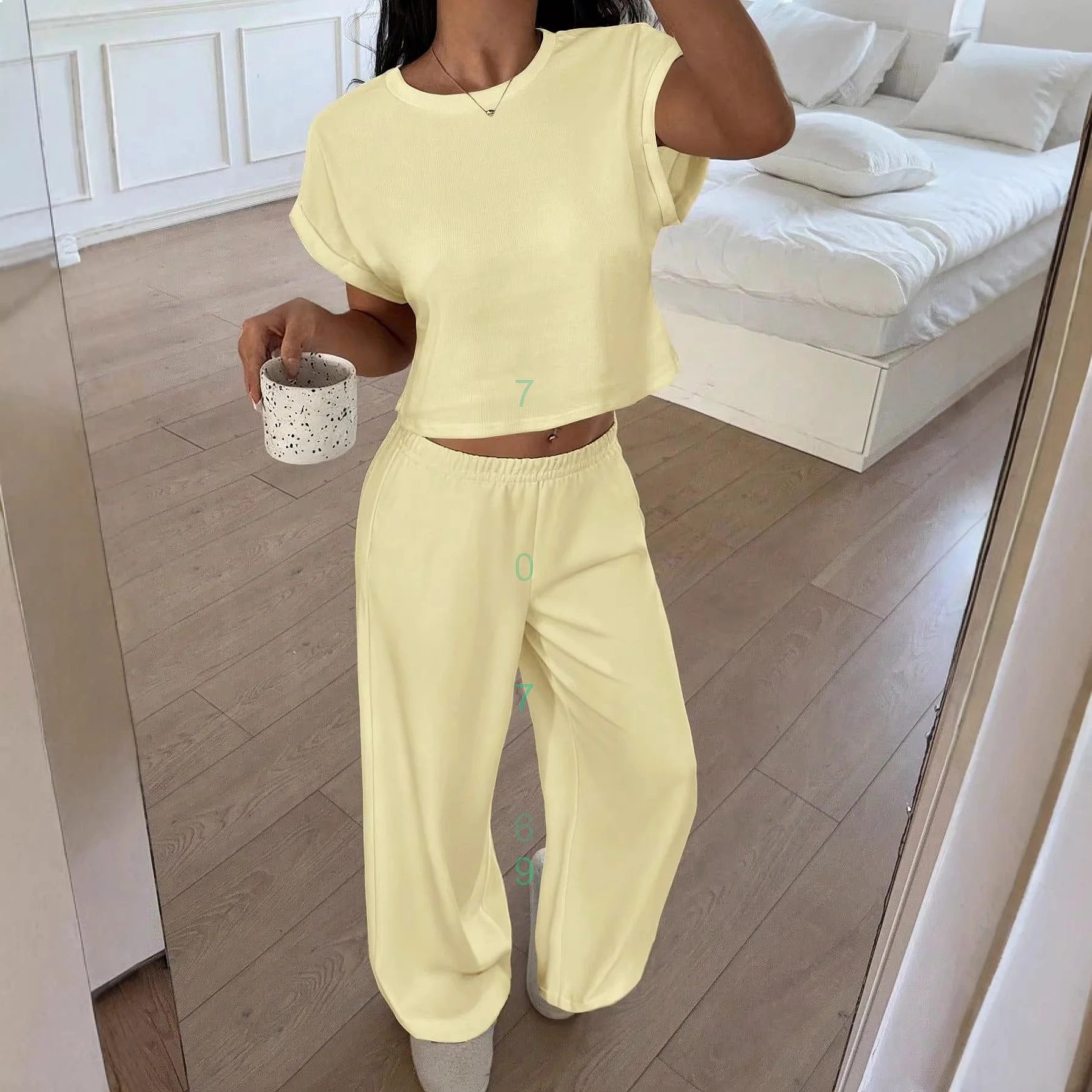 Women's High Waist Casual Jumpsuit Sets Summer Short Sleeve Tops Pants Matching Sets
Women's High Waist Casual Jumpsuit Sets Summer Short Sleeve Tops Pants Matching Sets