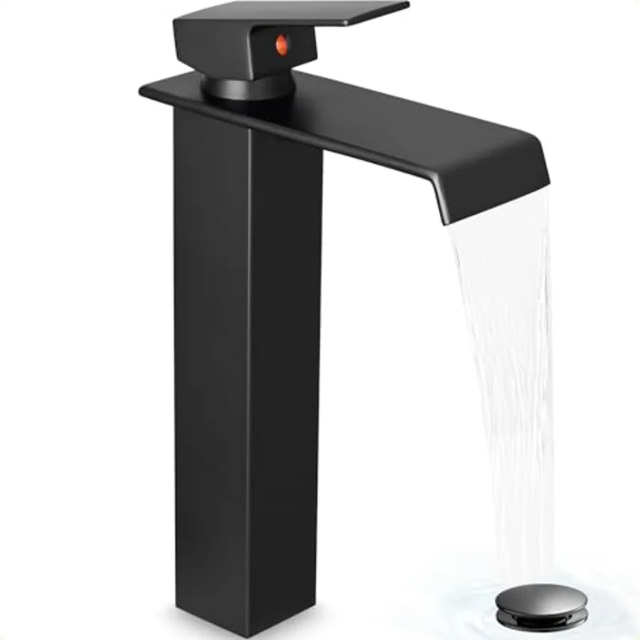 Brass Vessel Sink Faucet Black Waterfall Bathroom Faucet 1 Hole Tall Bathroom Sink Faucet Single Handle Modern Bathroom Faucets
Brass Vessel Sink Faucet Black Waterfall Bathroom Faucet 1 Hole Tall Bathroom Sink Faucet Single Handle Modern Bathroom Faucets