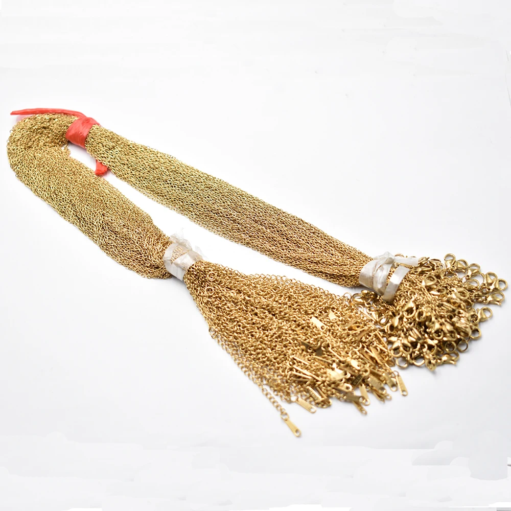 Wholesale 1.4mm 100pcs/lot 40+5cm Gold Color stainless steel necklaces cuban Link chains women jewelries Free shipping
Wholesale 1.4mm 100pcs/lot 40+5cm Gold Color stainless steel necklaces cuban Link chains women jewelries Free shipping