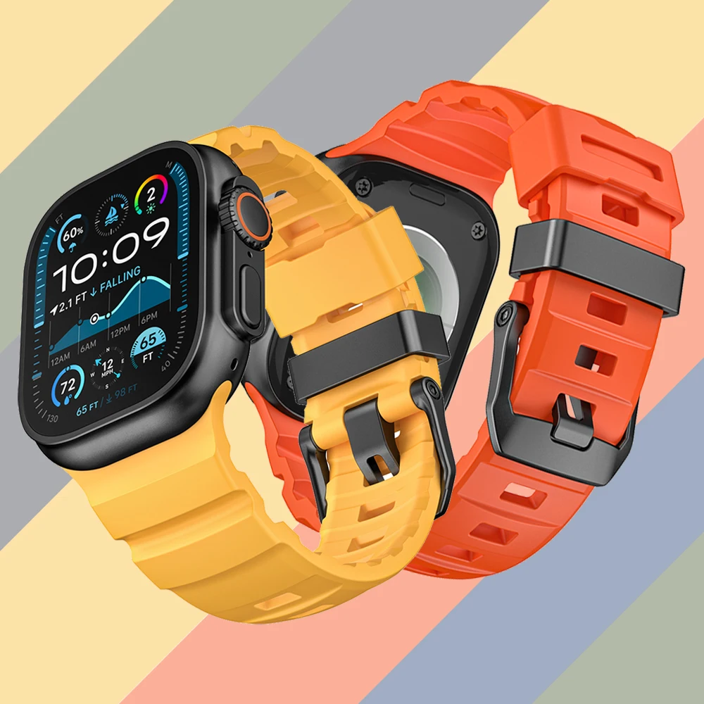 Sports Rubber Bracelet For Apple Watch Ultra2 49mm 10 46mm Soft Band For iWatch Series9 8 7 6 5 SE 4 45mm 44mm Watch Accessories
Sports Rubber Bracelet For Apple Watch Ultra2 49mm 10 46mm Soft Band For iWatch Series9 8 7 6 5 SE 4 45mm 44mm Watch Accessories