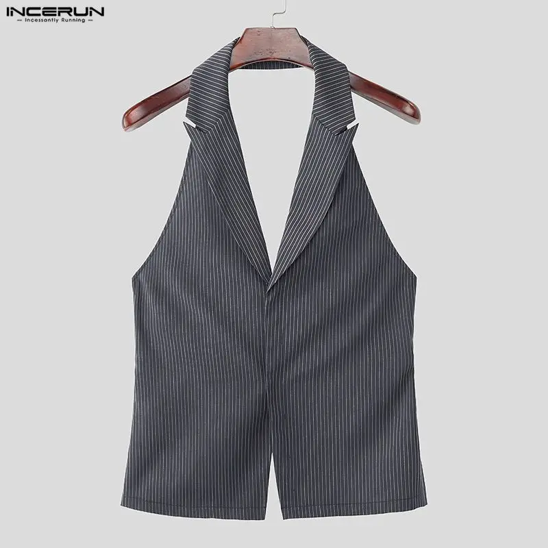 INCERUN Men's Vests Striped V Neck Sleeveless Backless Hollow Out Male Waistcoats Streetwear 2026 Fashion Lace Up Vests For Man
INCERUN Men's Vests Striped V Neck Sleeveless Backless Hollow Out Male Waistcoats Streetwear 2026 Fashion Lace Up Vests For Man