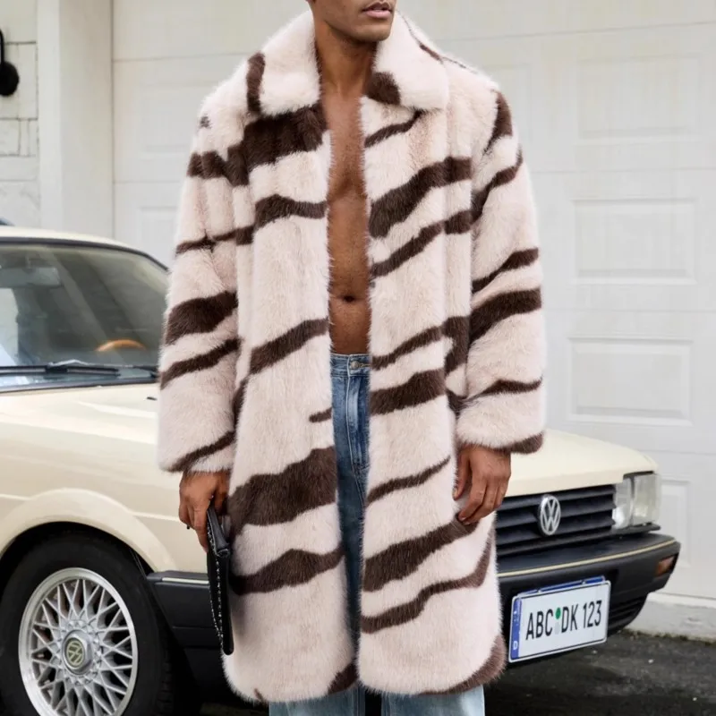 Winter Thicken Warm Jackets Coats 2025Retro Mens Fur Fluffy Long Coats Jacket Outerwear Faux Fur Zebra Striped Loose Jacket Tops
Winter Thicken Warm Jackets Coats 2025Retro Mens Fur Fluffy Long Coats Jacket Outerwear Faux Fur Zebra Striped Loose Jacket Tops