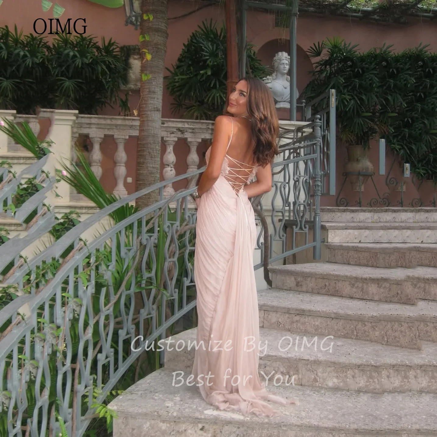 OIMG Spaghetti Strap Mermaid Prom Gowns Sweetheart Neck Pleated Party Gown Long Evening Dress vestidos de festa Customized
OIMG Spaghetti Strap Mermaid Prom Gowns Sweetheart Neck Pleated Party Gown Long Evening Dress vestidos de festa Customized