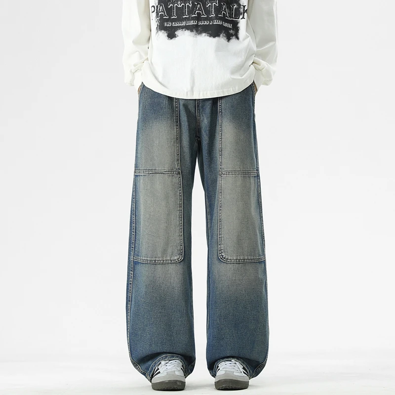 Baggy Jeans Men Wide Leg Pants Loose Fitness Americian Vintage Streetwear Patchwork Men's Trousers Oversize Jeans Cowboys
Baggy Jeans Men Wide Leg Pants Loose Fitness Americian Vintage Streetwear Patchwork Men's Trousers Oversize Jeans Cowboys