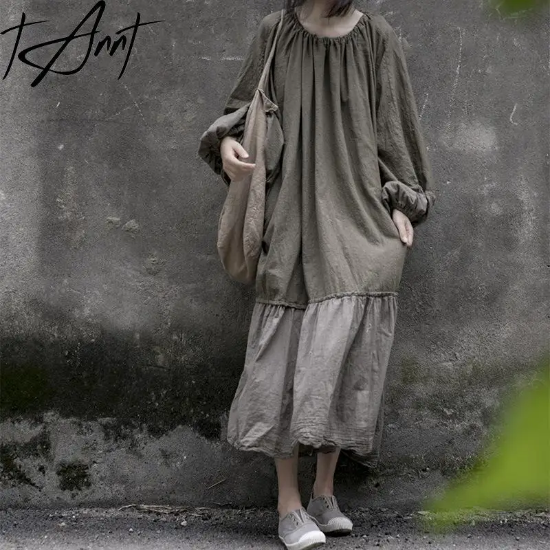 Tannt Women Dress Irregular Long Sleeves Long Cotton Dresses Fo Women Fashion Casual Loose Vintage Dresses Woman 2025 New
Tannt Women Dress Irregular Long Sleeves Long Cotton Dresses Fo Women Fashion Casual Loose Vintage Dresses Woman 2025 New