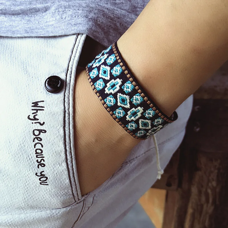 Ethnic Style Fashion Hand-woven bracelets Jacquard Simple Fashion Brand Cotton And Linen Bracelets #XL004
Ethnic Style Fashion Hand-woven bracelets Jacquard Simple Fashion Brand Cotton And Linen Bracelets #XL004