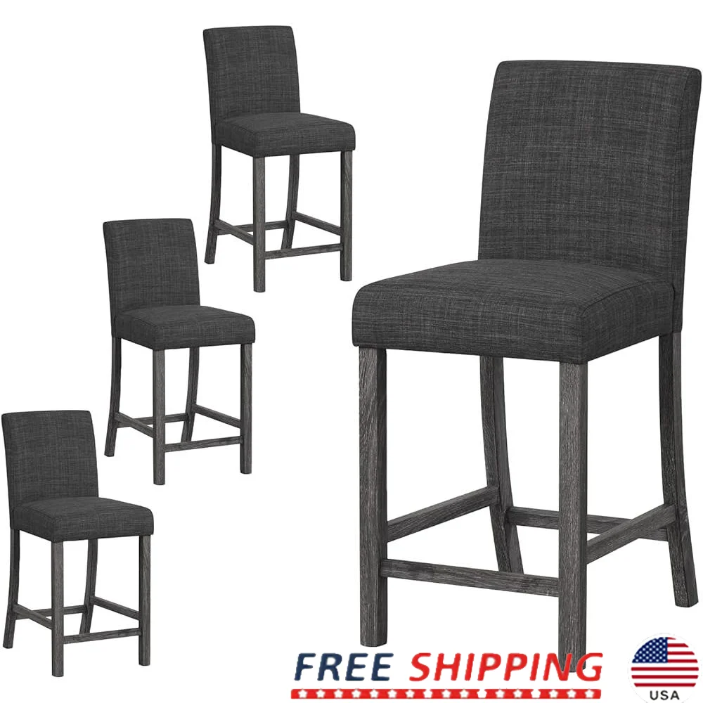 Upholstered Bar Stools Set of 4 Ergonomic Counter Height Stools Solid Wood Frame Comfortable Kitchen Seating Non-slip Foot Pads
Upholstered Bar Stools Set of 4 Ergonomic Counter Height Stools Solid Wood Frame Comfortable Kitchen Seating Non-slip Foot Pads
