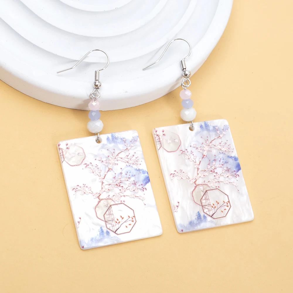 New Fashion Garden Tree Relievo Printing Rectangular Acrylic Earrings For Women Trend Products Lightness Elegant Girls Jewelry
New Fashion Garden Tree Relievo Printing Rectangular Acrylic Earrings For Women Trend Products Lightness Elegant Girls Jewelry