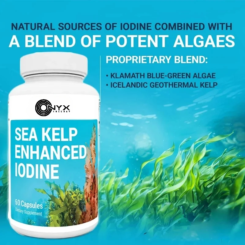 Seaweed enhanced iodine -200 micrograms high-quality iodine seaweed mixture including blue-green algae and kelp -60 capsules
Seaweed enhanced iodine -200 micrograms high-quality iodine seaweed mixture including blue-green algae and kelp -60 capsules