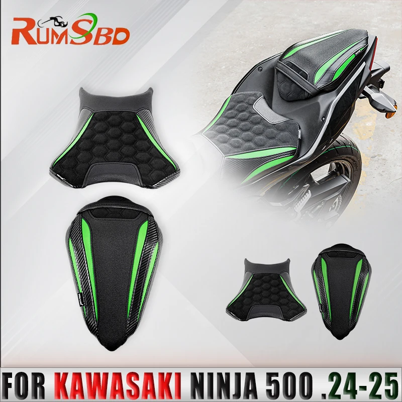 Motorcycle Front Solo Thicken Leather Seat Cover Rear Passenger Cushion Pad For Kawasaki Ninja 500/Z500 2024-2025
Motorcycle Front Solo Thicken Leather Seat Cover Rear Passenger Cushion Pad For Kawasaki Ninja 500/Z500 2024-2025