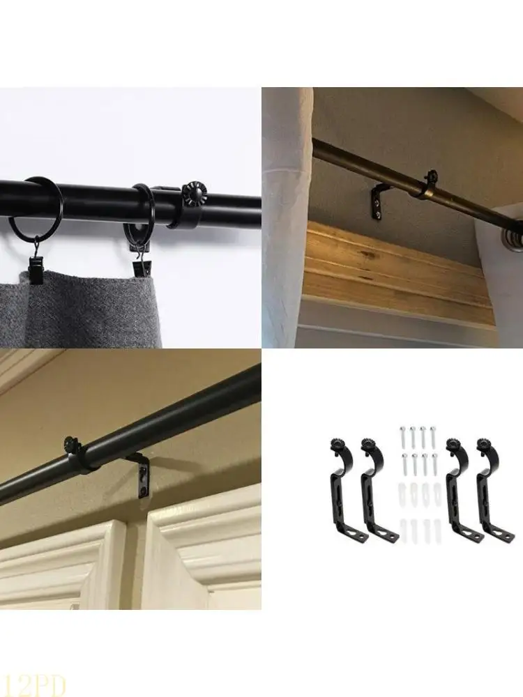 12PD 4Pcs Curtain Rod Holder Window Curtain Rod Support Hanger Adjustable Curtain Rod Bracket Single Rod Bracket Enduring
12PD 4Pcs Curtain Rod Holder Window Curtain Rod Support Hanger Adjustable Curtain Rod Bracket Single Rod Bracket Enduring