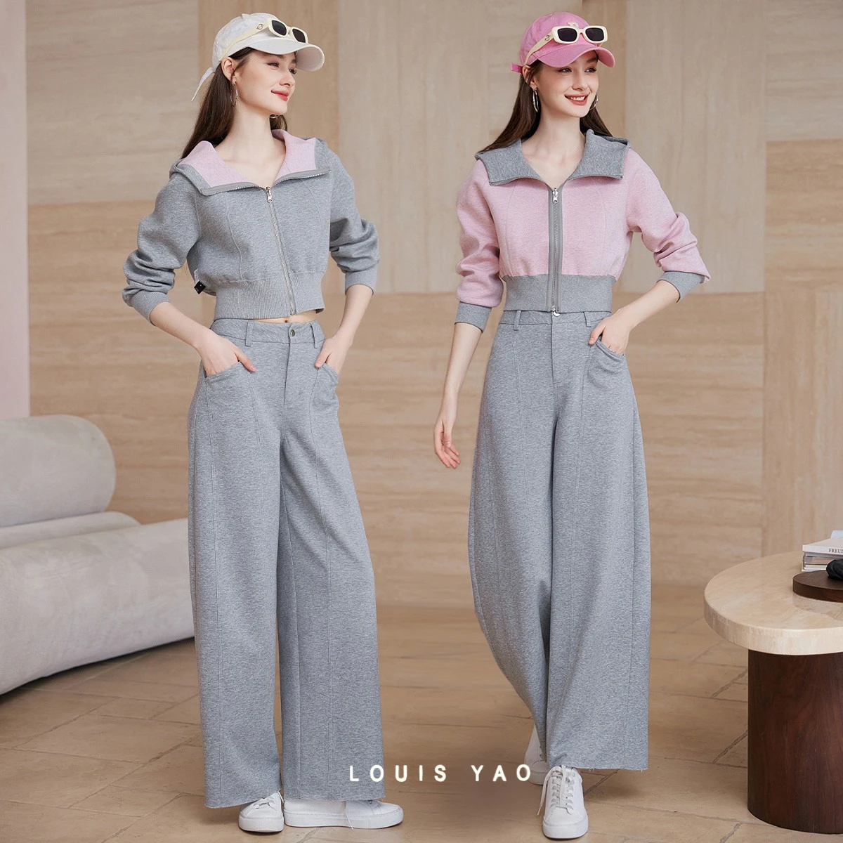 LOUIS YAO Reversible Two-Piece Set 2026 Spring Sweet Edgy Raglan Sleeve Jacket & Trousers Women's Outerwear Sets Matching Sets
LOUIS YAO Reversible Two-Piece Set 2026 Spring Sweet Edgy Raglan Sleeve Jacket & Trousers Women's Outerwear Sets Matching Sets