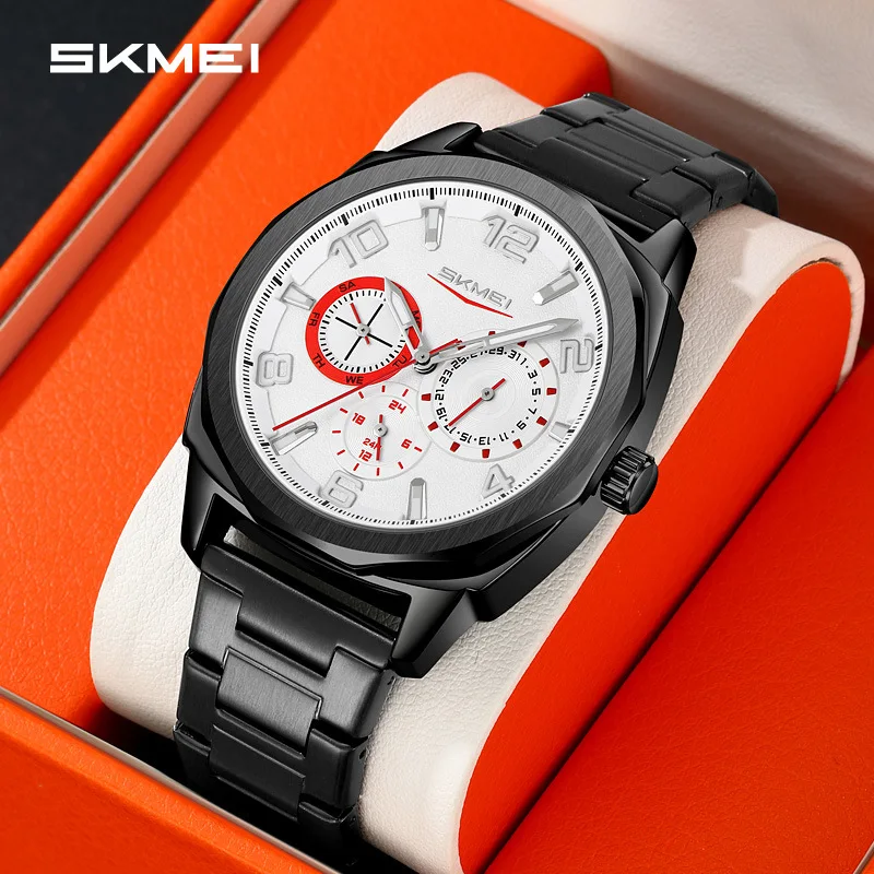 SKMEI Men's Business Watch Fashion Multifunction Six-Hand Quartz Watch Personalized Trendy Waterproof Steel Band Watch
SKMEI Men's Business Watch Fashion Multifunction Six-Hand Quartz Watch Personalized Trendy Waterproof Steel Band Watch