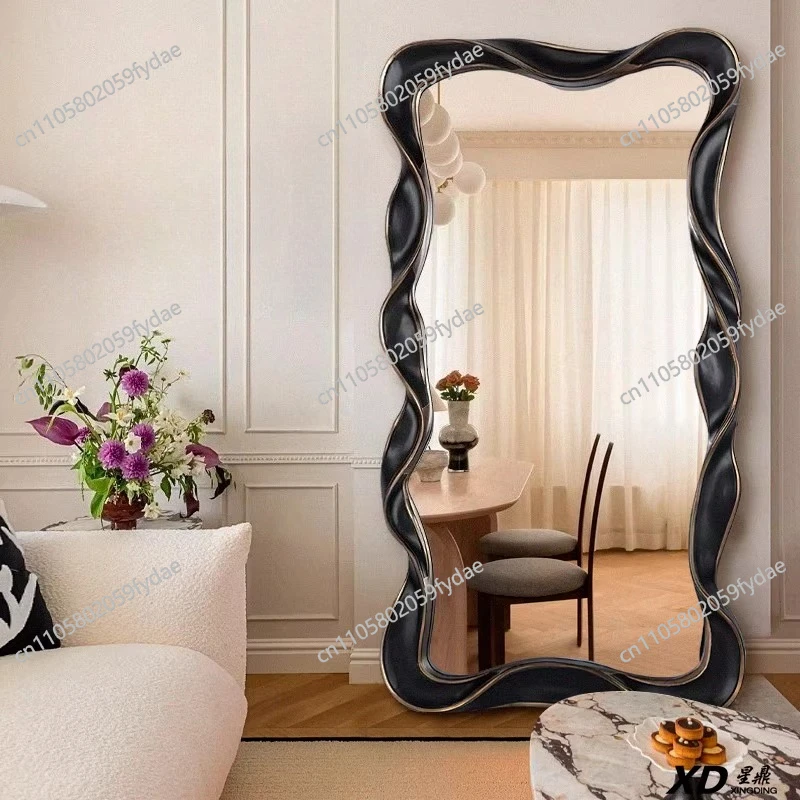 Deluxe American wave floor mirrors full body Large mirror ground Standing long mirrors Light makeup mirror Room decoration art
Deluxe American wave floor mirrors full body Large mirror ground Standing long mirrors Light makeup mirror Room decoration art