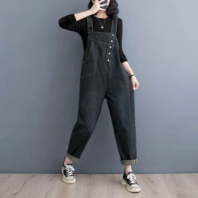 Denim Jumpsuits for Women Solid Korean Fashion Overalls One Piece Outfit Women Rompers Casual Vintage Playsuits Straight Pants
Denim Jumpsuits for Women Solid Korean Fashion Overalls One Piece Outfit Women Rompers Casual Vintage Playsuits Straight Pants