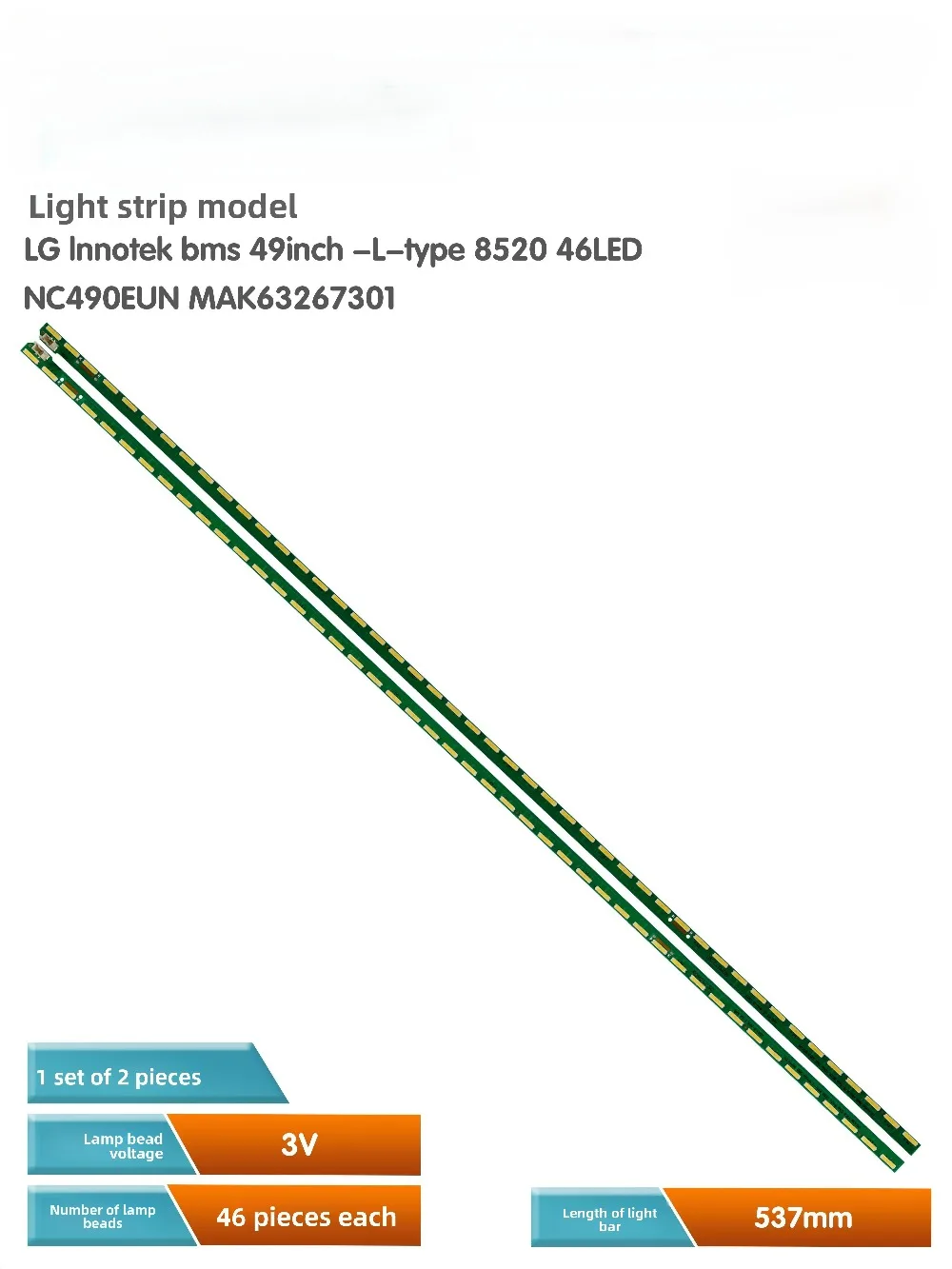 LED Backlight TV Strip 49LF5410 49FF4040 49LF540 49LF540T 49LF540U 49LF540V 49LF541V 49LF5400 LIG49LX310C 49LF5900 49LF5420
LED Backlight TV Strip 49LF5410 49FF4040 49LF540 49LF540T 49LF540U 49LF540V 49LF541V 49LF5400 LIG49LX310C 49LF5900 49LF5420