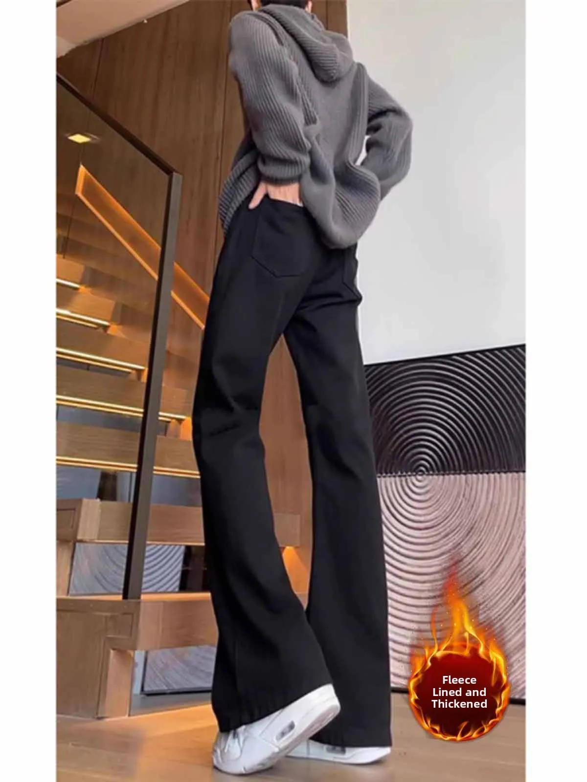 Bla Thiened Straight Leg Jeans Men's Autumn Winter High Waist Slim Fit Bootcut Denim Pants American High Street Sle
Bla Thiened Straight Leg Jeans Men's Autumn Winter High Waist Slim Fit Bootcut Denim Pants American High Street Sle