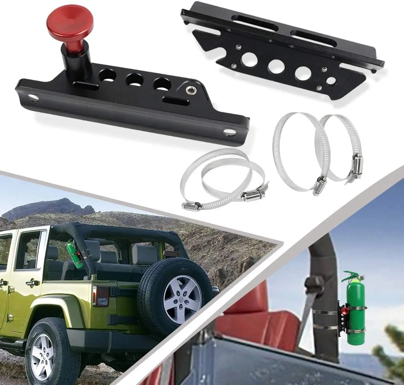 Quick Release Roll Bar Fire-Extinguisher Mounting Bracket Holder For Jeep Wrangler Sport/ JK/ Sahara Universal Car Accessories
Quick Release Roll Bar Fire-Extinguisher Mounting Bracket Holder For Jeep Wrangler Sport/ JK/ Sahara Universal Car Accessories