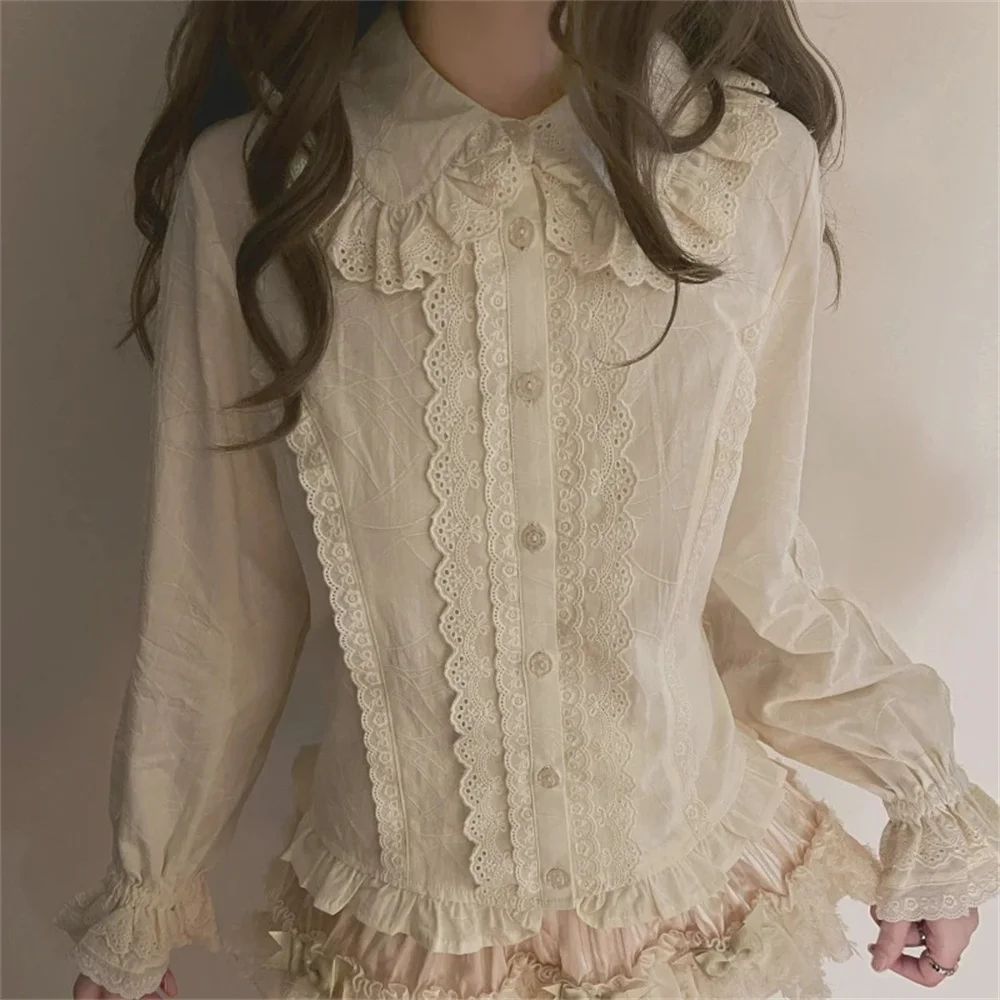2025 Peter Pan Collar Long Sleeve Sweet Ruffles Loliita Blouse Top Japanese Y2k Harajuku Princess Shirts Kawaii Cute Blusa Femme
2025 Peter Pan Collar Long Sleeve Sweet Ruffles Loliita Blouse Top Japanese Y2k Harajuku Princess Shirts Kawaii Cute Blusa Femme