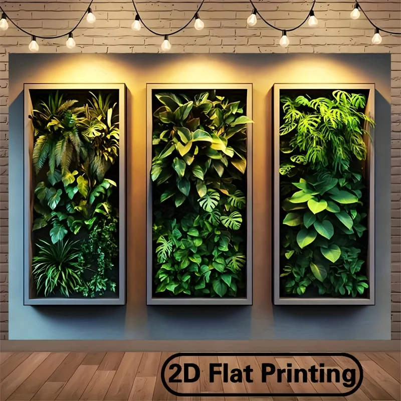 1pc two-dimensional polyester party banner - Wooden frame vertical green plant wall - Outdoor activities, festival celebrations
1pc two-dimensional polyester party banner - Wooden frame vertical green plant wall - Outdoor activities, festival celebrations