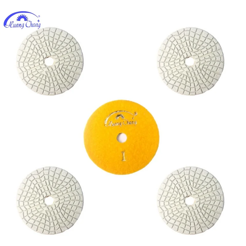 HuangChang 5pcs 100mm Flexible Resin Bond Diamond Polishing Pads For Granite Marble Stone Dry/Wet 4 Inch 3 Step Grinding Pad
HuangChang 5pcs 100mm Flexible Resin Bond Diamond Polishing Pads For Granite Marble Stone Dry/Wet 4 Inch 3 Step Grinding Pad