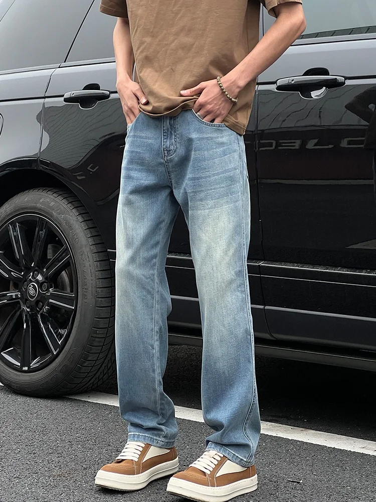 Entong Men's Blue Jeans Loose Straight Leg Vintage Style Versatile Thin Cotton Polyester Lyocell Blend mid Waist Zipper Fly
Entong Men's Blue Jeans Loose Straight Leg Vintage Style Versatile Thin Cotton Polyester Lyocell Blend mid Waist Zipper Fly