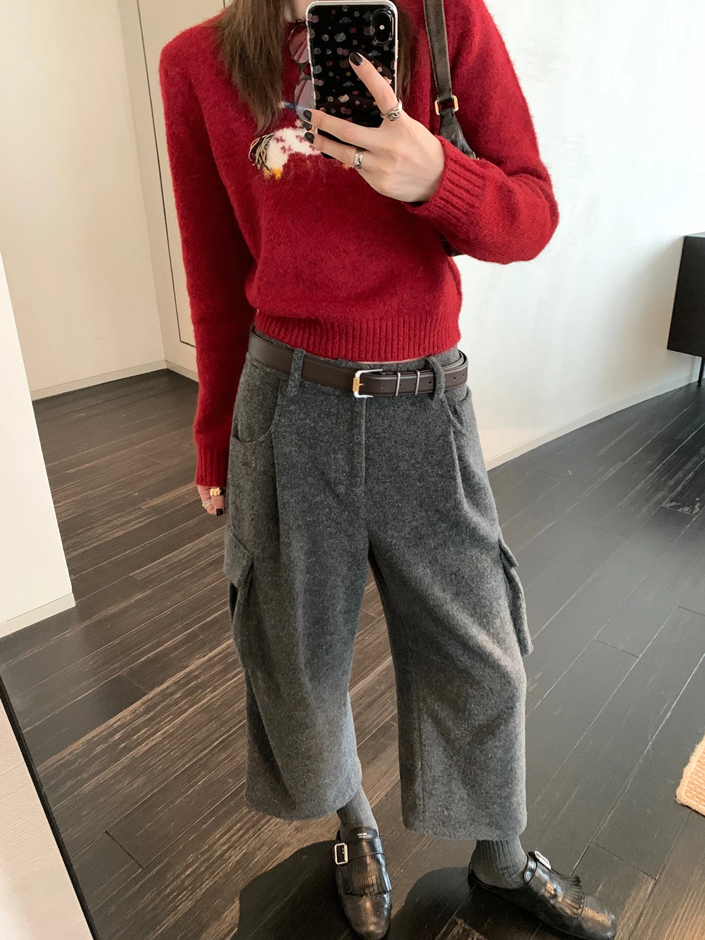 Chic Casual Woolen Workwear Pants High nce ey Large ket Nine Point Slimming Versatile Ladies Faion Trousers
Chic Casual Woolen Workwear Pants High nce ey Large ket Nine Point Slimming Versatile Ladies Faion Trousers