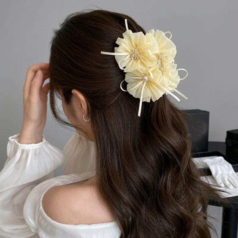 New Style Double Organza Flower Hair Claws Headband Super Fairy Sweet Shark Clip Crystal Grab Clip Daily Hair Accessory Headwear
New Style Double Organza Flower Hair Claws Headband Super Fairy Sweet Shark Clip Crystal Grab Clip Daily Hair Accessory Headwear