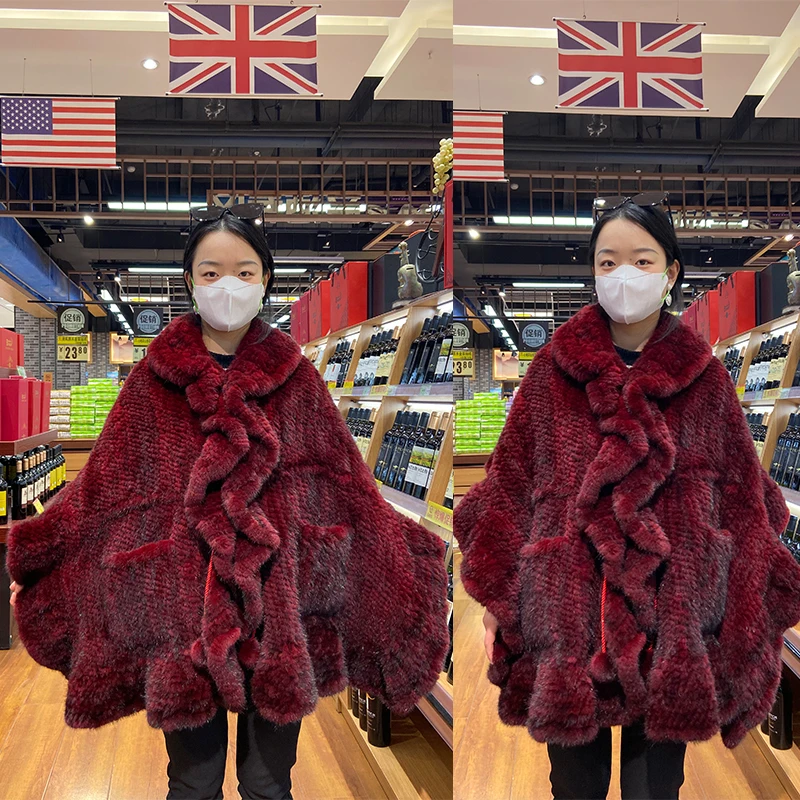 2022 Winter Stunning Quality Hand Knitted Mink Fur Shawl With Pocket Europe Mink Fur Skin Luxury Fur Shawls
2022 Winter Stunning Quality Hand Knitted Mink Fur Shawl With Pocket Europe Mink Fur Skin Luxury Fur Shawls