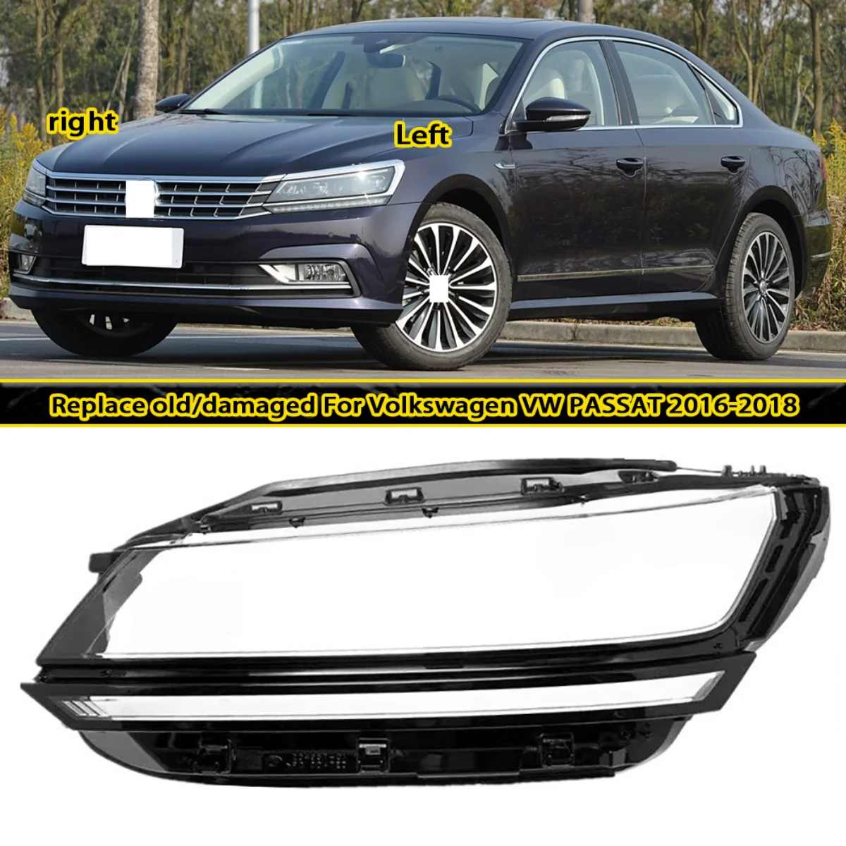 For Volkswagen VW Passat 2016-2018(High)Headlight Cover Shade Headlamp Shell Transparent Lampshade Lens Auto Replacement Parts
For Volkswagen VW Passat 2016-2018(High)Headlight Cover Shade Headlamp Shell Transparent Lampshade Lens Auto Replacement Parts