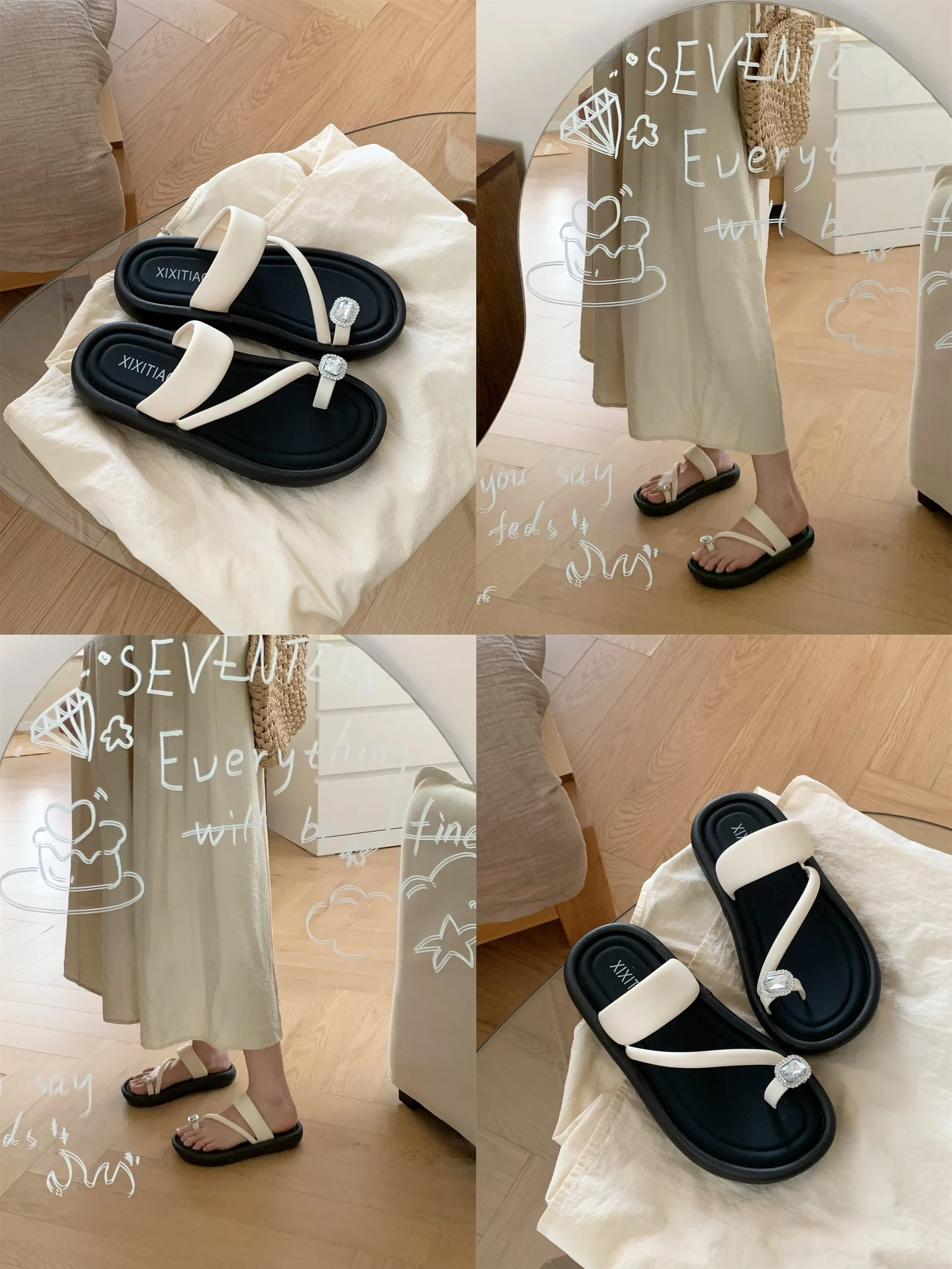 French Flat Strap Flip Flops For Women's Summer Ins Anti Slip Flat Bottom Women Slippers Thick Soled Slippers
French Flat Strap Flip Flops For Women's Summer Ins Anti Slip Flat Bottom Women Slippers Thick Soled Slippers