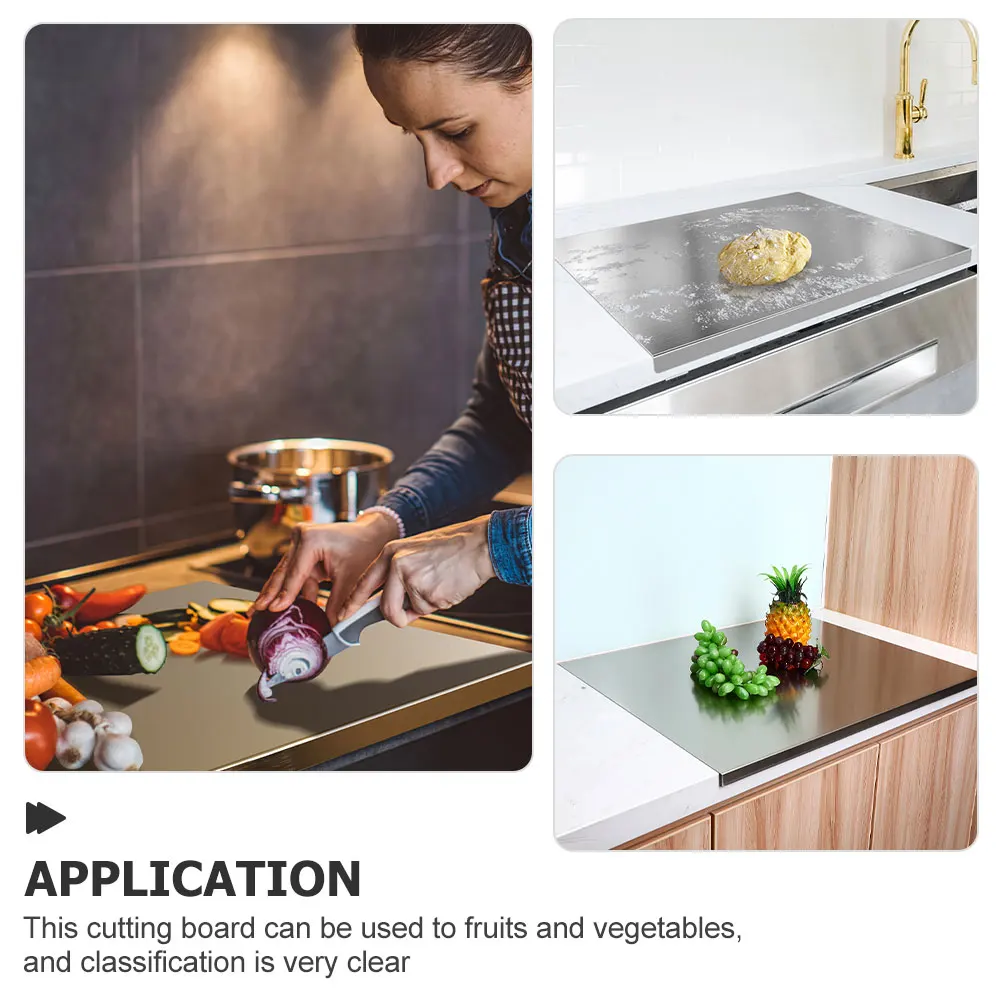 Разделочная доска премиум-класса из нержавеющей стали, двухсторонняя нержавеющая кухонная доска для приготовления пищи, приготовления пищи, выпечки, домашнего использования
Разделочная доска премиум-класса из нержавеющей стали, двухсторонняя нержавеющая кухонная доска для приготовления пищи, приготовления пищи, выпечки, домашнего использования