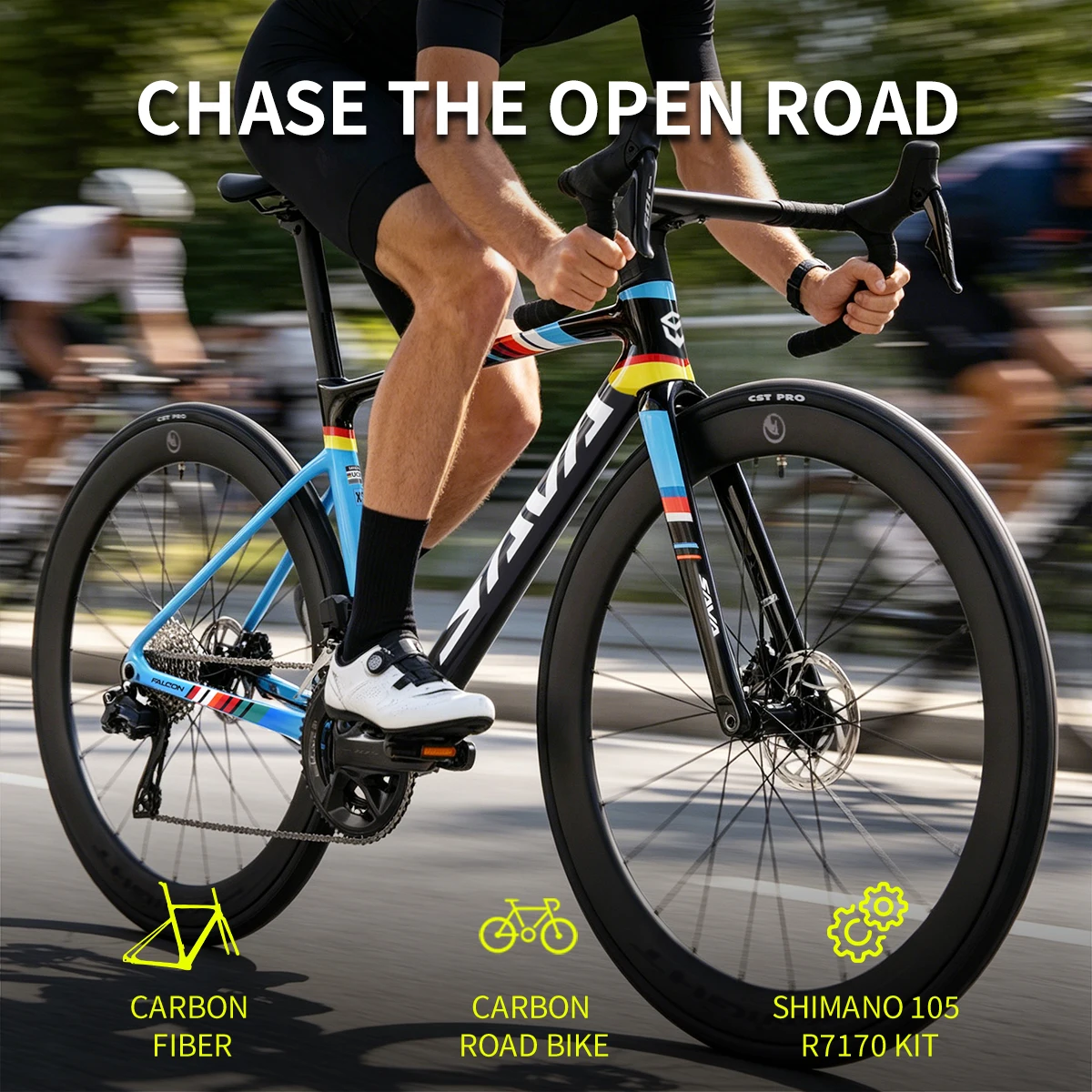 2026 New SAVA C7 Full Carbon Road Bike, Internal Routing Hydraulic Disc Brake, 105 Di2 24 Speed Adult Racing Bike
2026 New SAVA C7 Full Carbon Road Bike, Internal Routing Hydraulic Disc Brake, 105 Di2 24 Speed Adult Racing Bike
