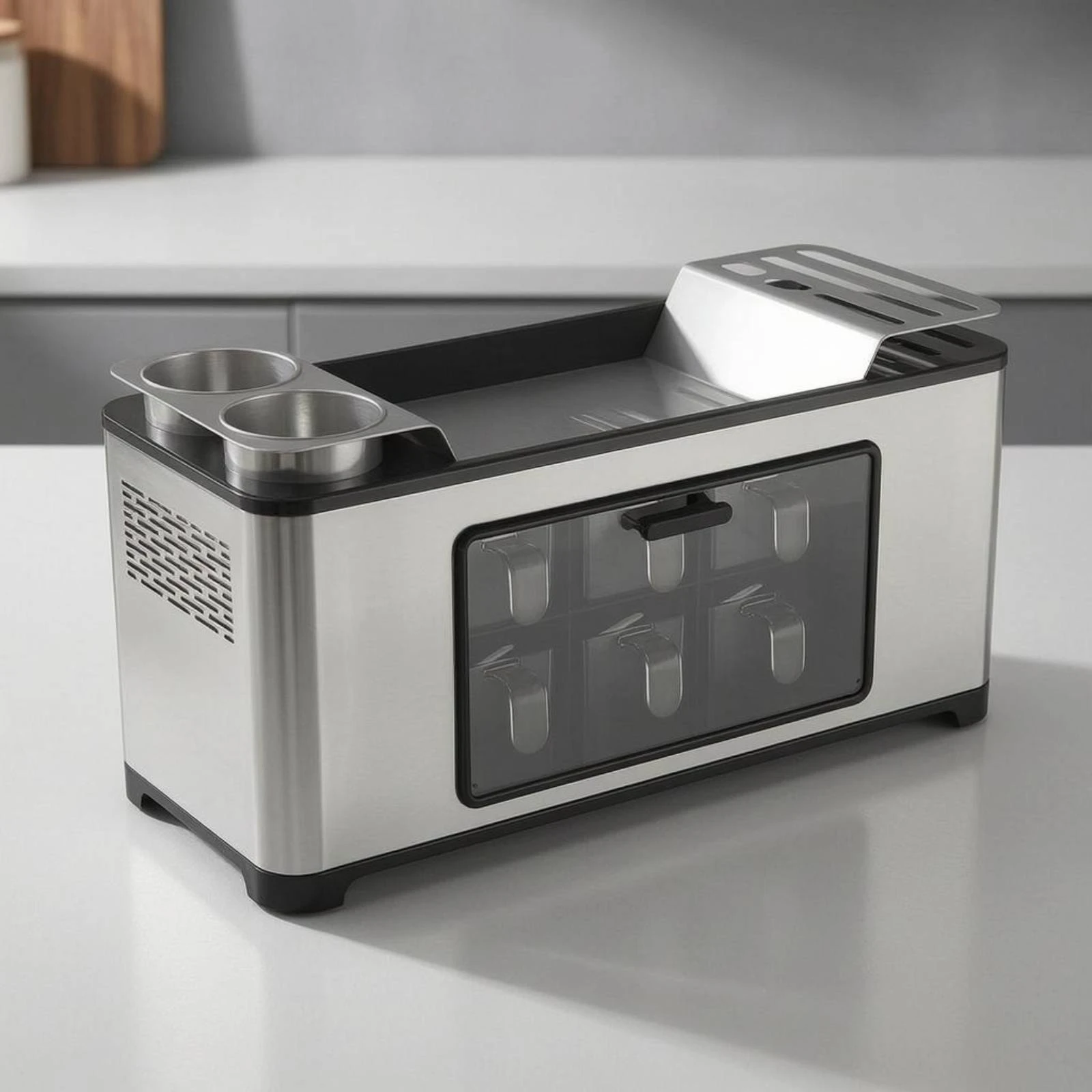Seasoning Rack Multi-Compartment Utensil Holder Rack Enclosed Seasoning Organizer Compact Countertop Utensil Container Sturdy
Seasoning Rack Multi-Compartment Utensil Holder Rack Enclosed Seasoning Organizer Compact Countertop Utensil Container Sturdy