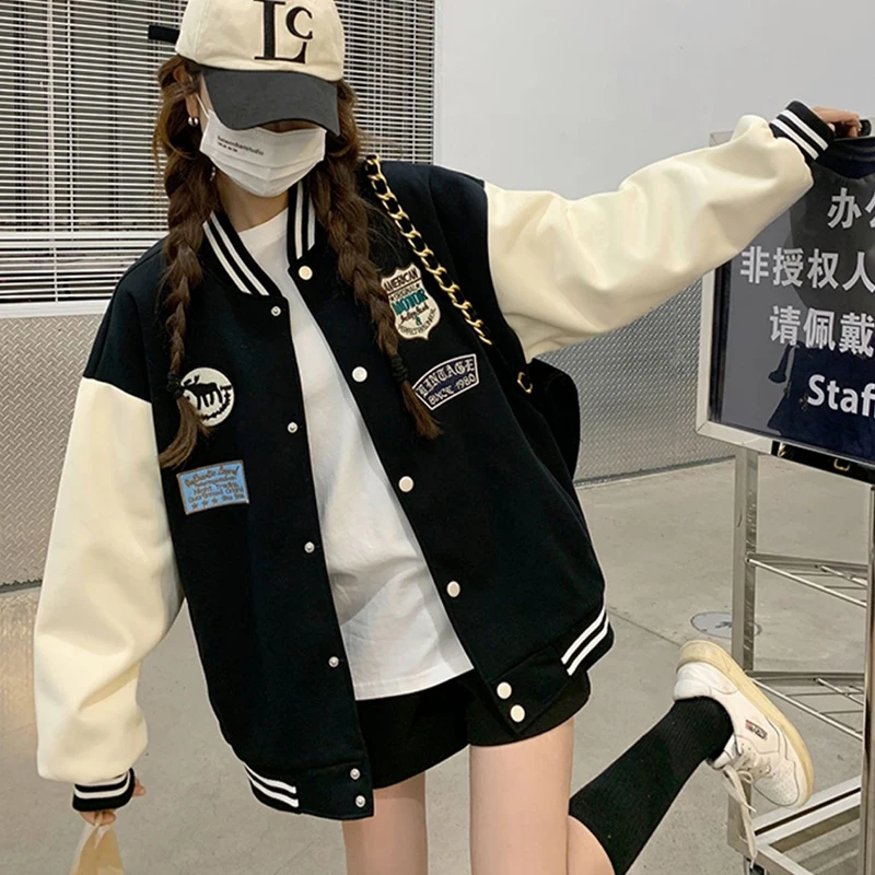 Baseball Uniform Jackets Women American Vintage High Street Casual Loose Letter Coat Female Fall Winter New Outerwear
Baseball Uniform Jackets Women American Vintage High Street Casual Loose Letter Coat Female Fall Winter New Outerwear