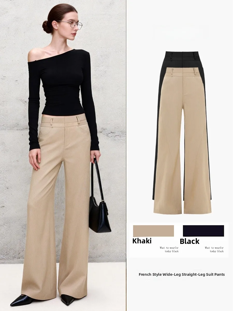 High Waist Wide Leg Pants Women's Commute Casual Straight Leg Suit Trousers Khaki Color French Style High Waist Flared Pants
High Waist Wide Leg Pants Women's Commute Casual Straight Leg Suit Trousers Khaki Color French Style High Waist Flared Pants