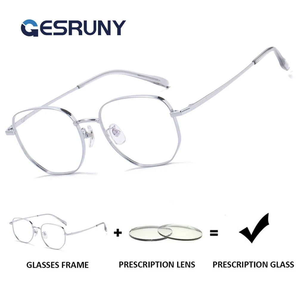 Gesruny Retro Polygon Titanium Frames Blue Blocking Glasses Myopia Hypermetropia Multifocales Progresivos Eye Glasses for Women
Gesruny Retro Polygon Titanium Frames Blue Blocking Glasses Myopia Hypermetropia Multifocales Progresivos Eye Glasses for Women