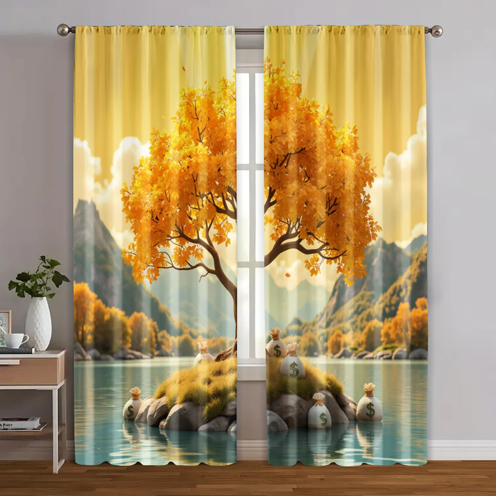 2pcs, Light Filtering Curtains 2D print Money Tree Versatile Polyester (without rod) Versatile All Ldeal for Living Room &
2pcs, Light Filtering Curtains 2D print Money Tree Versatile Polyester (without rod) Versatile All Ldeal for Living Room &