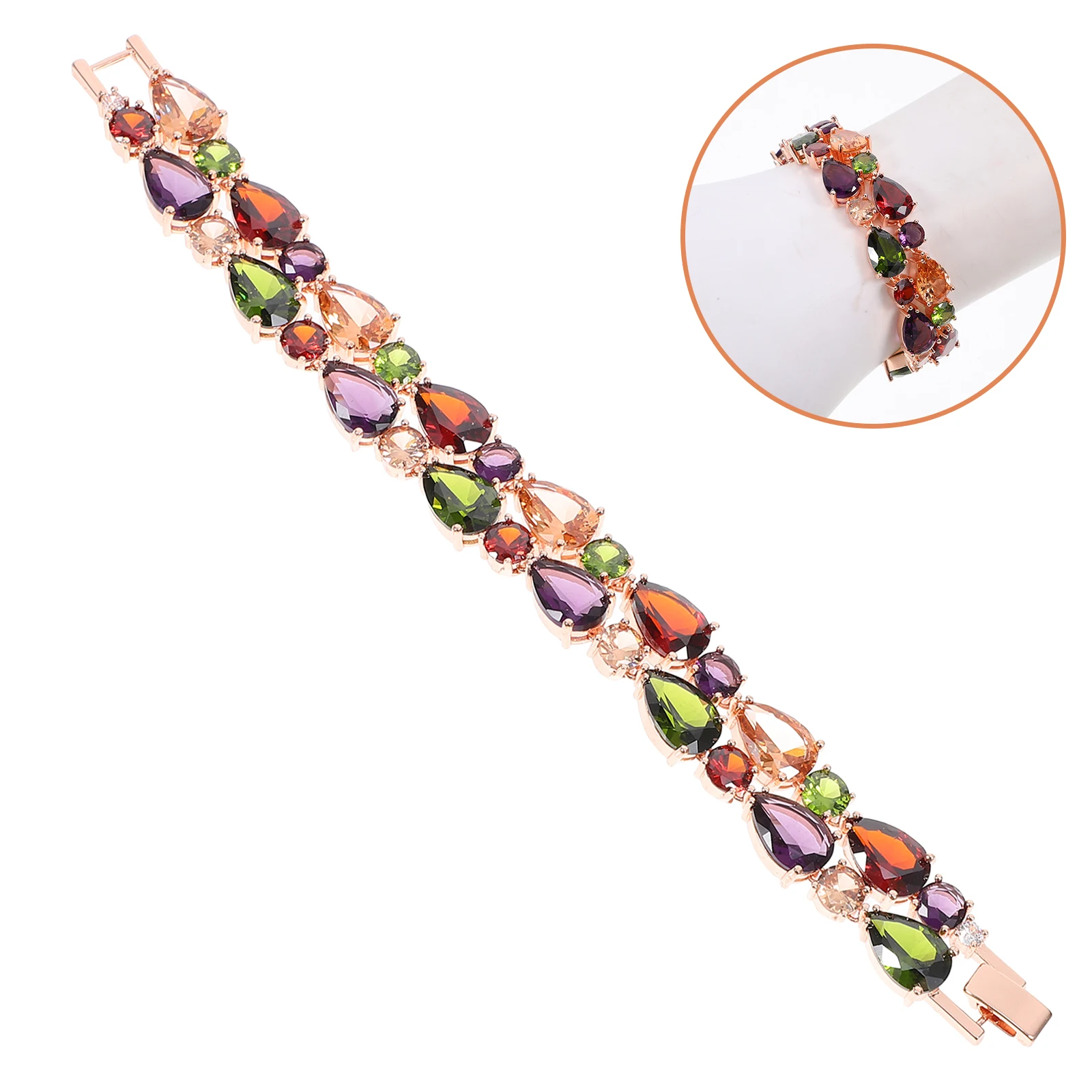 Crystal Zircon Bracelet Colorful Woman Gift Wristband Adornment Chain Slim Fashion Decorative Bangle 
Crystal Zircon Bracelet Colorful Woman Gift Wristband Adornment Chain Slim Fashion Decorative Bangle