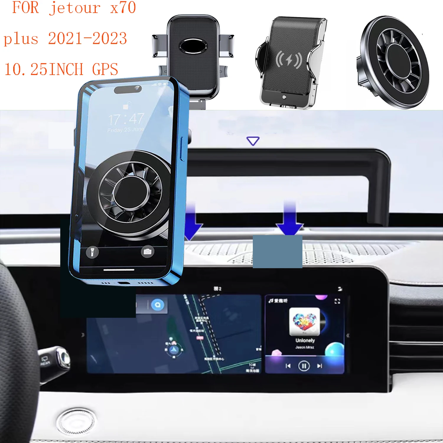 For jetour x70 plus 2021-2023 Magnetic Car Phone Holder 10.25inch GPS Screen Fixed Fast Wireless Charging Mobile Phone Mount
For jetour x70 plus 2021-2023 Magnetic Car Phone Holder 10.25inch GPS Screen Fixed Fast Wireless Charging Mobile Phone Mount