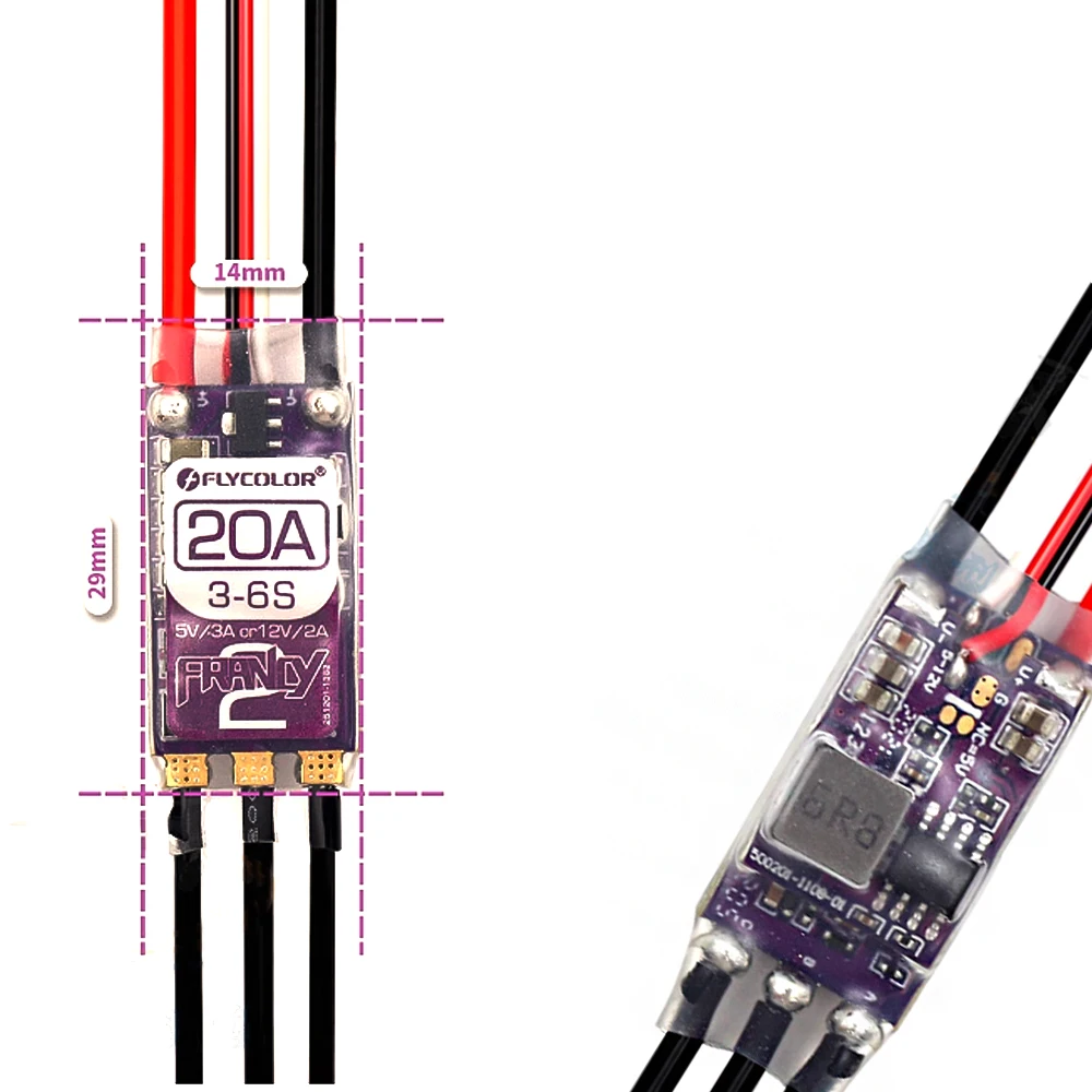 FLYCOLOR Бесщеточный ESC 20A 30A 40A 50A BLHELI-32 Dshot Высокопроизводительный MCU 5V/3A 12V/2A Двойной BEC Регулируемый для деталей радиоуправляемых игрушек
FLYCOLOR Бесщеточный ESC 20A 30A 40A 50A BLHELI-32 Dshot Высокопроизводительный MCU 5V/3A 12V/2A Двойной BEC Регулируемый для деталей радиоуправляемых игрушек