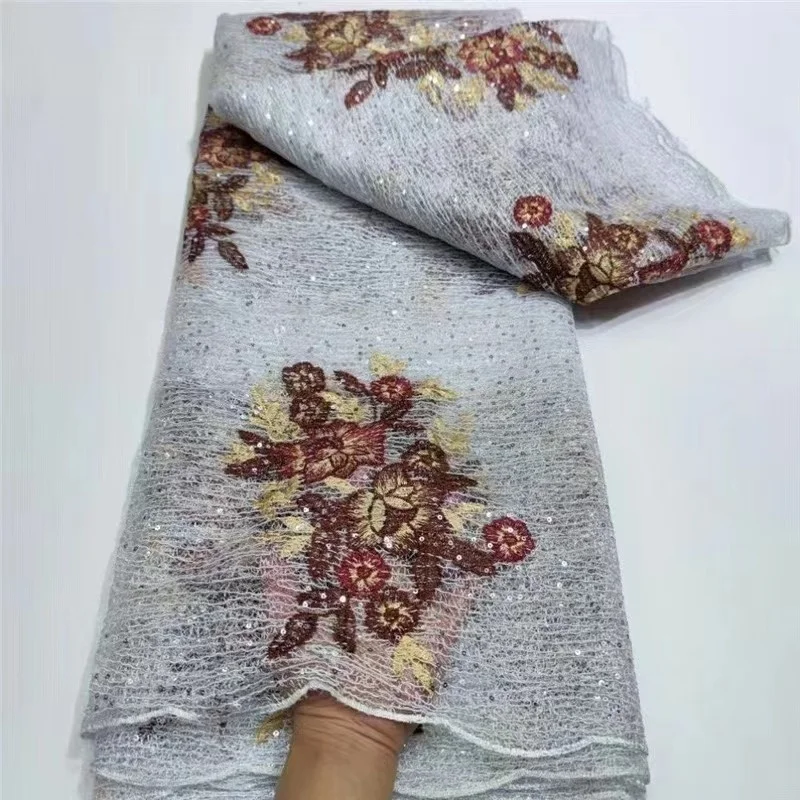 White African Sequins Lace Fabric New 5 Yards High Quality French Nigerian Groom Lace Fabric For Sewing Wedding Party Dresses
White African Sequins Lace Fabric New 5 Yards High Quality French Nigerian Groom Lace Fabric For Sewing Wedding Party Dresses