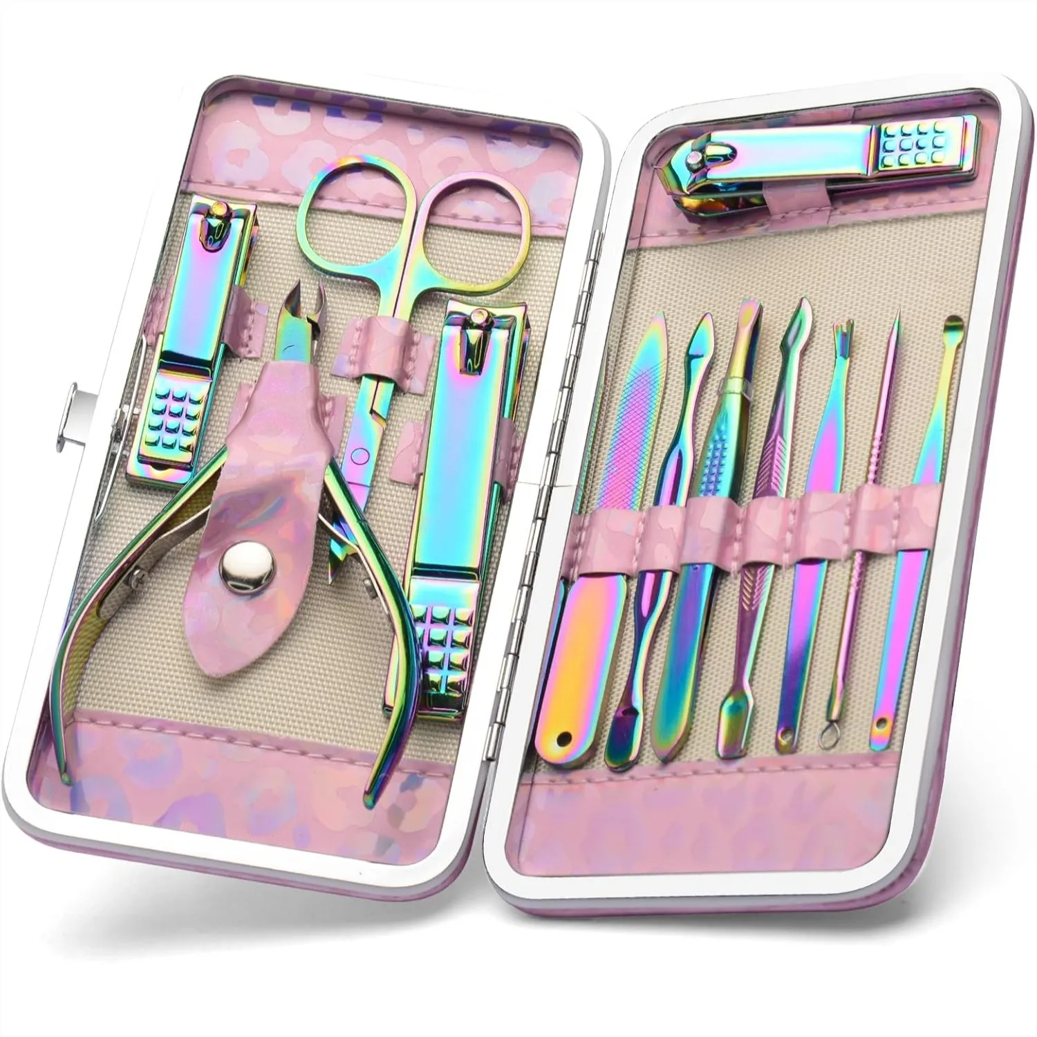 12-Piece Stainless Steel Nail Clippers Set with Travel Case for Manicure and Pedicure
12-Piece Stainless Steel Nail Clippers Set with Travel Case for Manicure and Pedicure