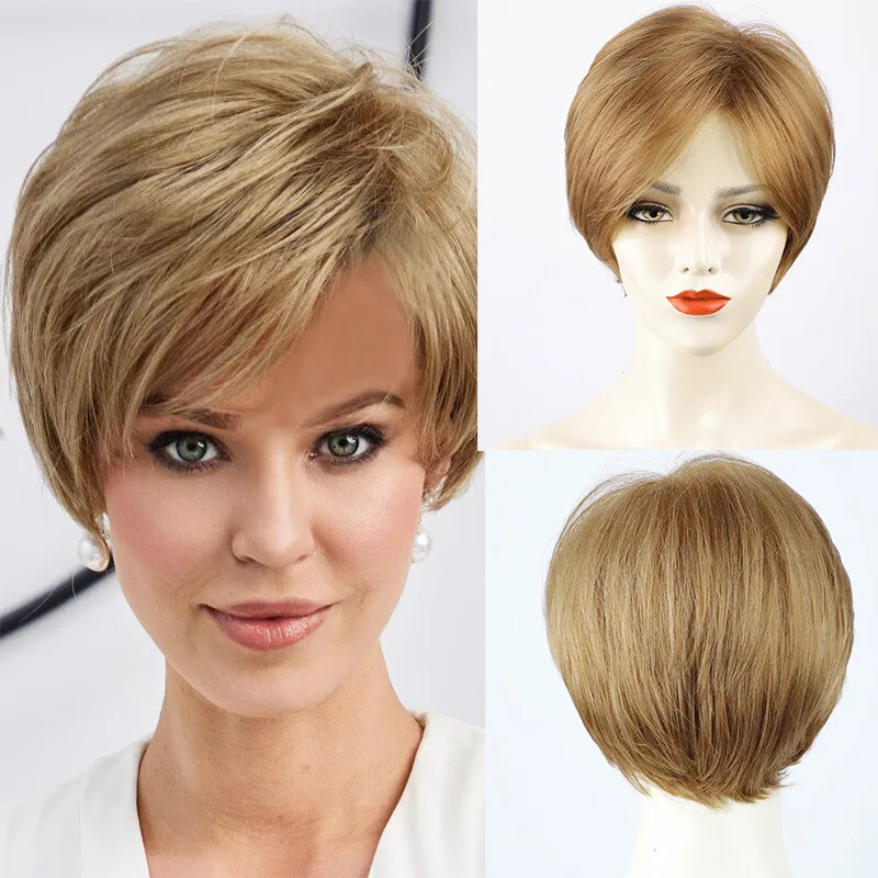 Women Hair Wig Golden Full Wig Short Straight Hair Wigs Ladies Party Full Wig
Women Hair Wig Golden Full Wig Short Straight Hair Wigs Ladies Party Full Wig