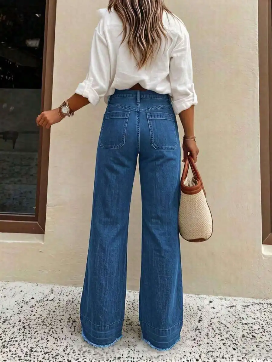 Women High Waist Loose Wide Leg Denim Pants Casual Comfortable Daily Wear
Women High Waist Loose Wide Leg Denim Pants Casual Comfortable Daily Wear