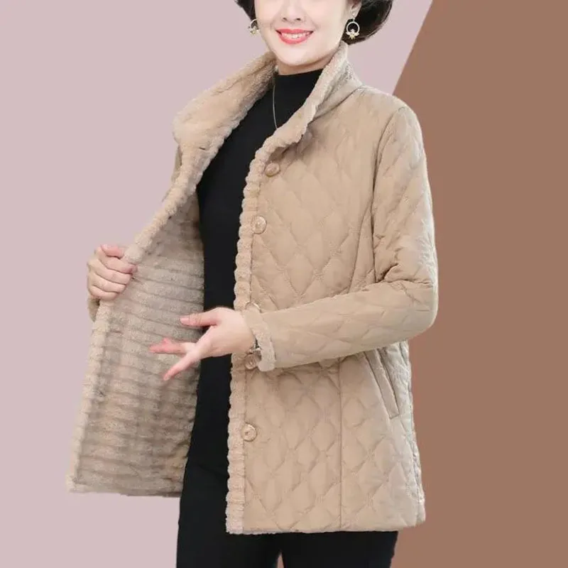 2023 New Women Jacket Middle-Aged Mother Winter Clothing Add Velvet Female Outerwear Extravagance Keep Warm Ladies Cotton Coats
2023 New Women Jacket Middle-Aged Mother Winter Clothing Add Velvet Female Outerwear Extravagance Keep Warm Ladies Cotton Coats