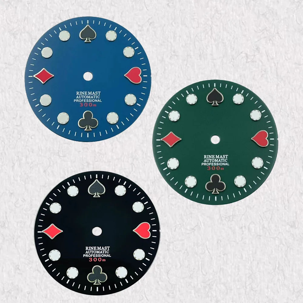 High Quality 28.5mm S Logo Poker Dial Fit NH35/NH36 Japan Automatic Movement Green Luminous High Quality Watch Modification Acce
High Quality 28.5mm S Logo Poker Dial Fit NH35/NH36 Japan Automatic Movement Green Luminous High Quality Watch Modification Acce