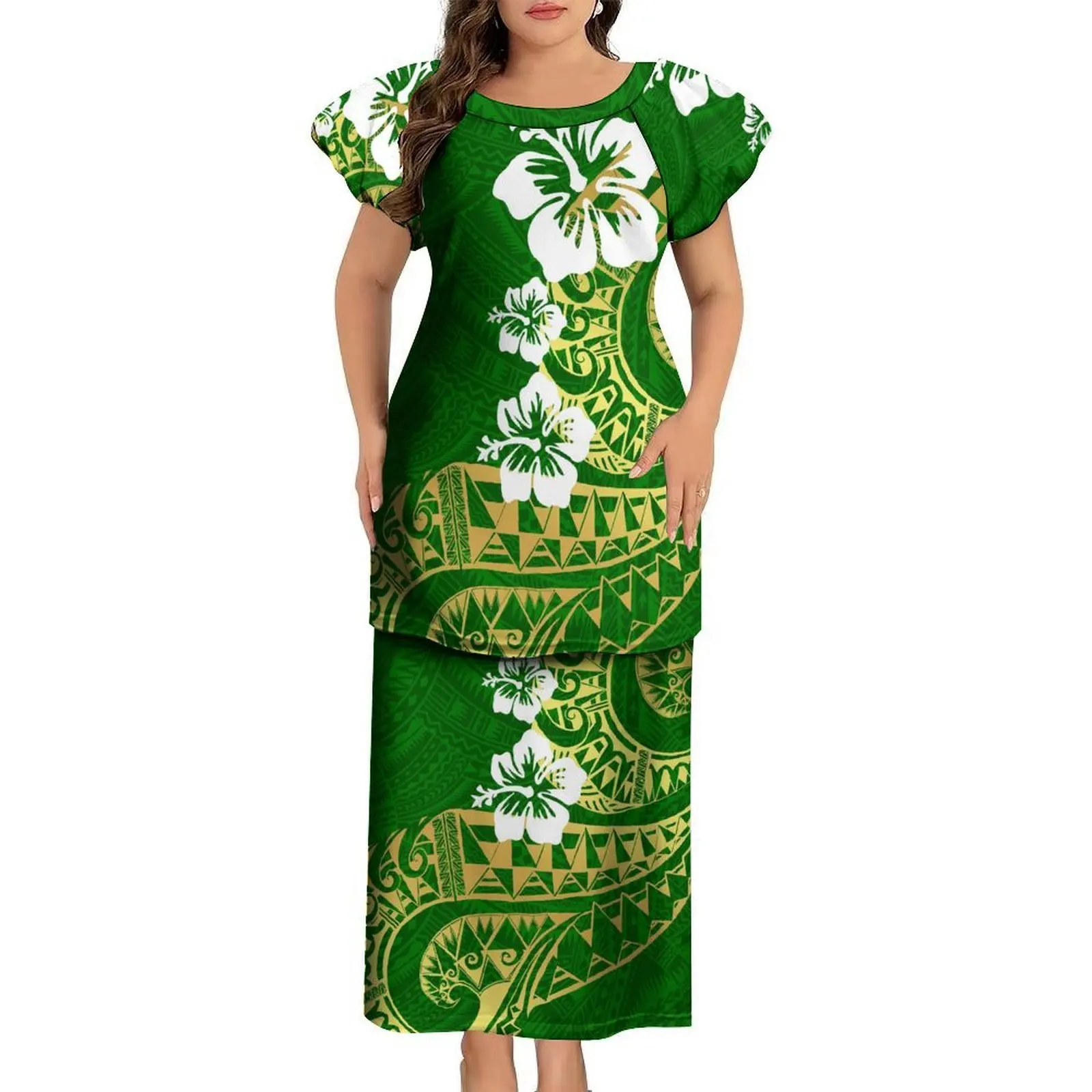 Casual and loose Puletasi dress, custom-made Polynesian tribal women's dress with artistic prints from Samoa and Fiji Islands
Casual and loose Puletasi dress, custom-made Polynesian tribal women's dress with artistic prints from Samoa and Fiji Islands