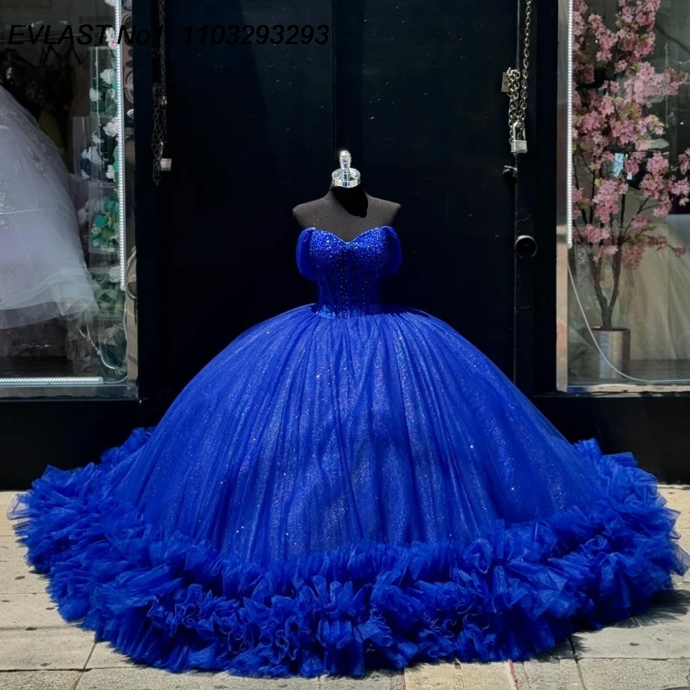 EVLAST Customized Royal Blue Quinceanera Dress Ball Gown Shiny Applique Beads Tiered Corset Sweet 16 Vestido De 15 Anos E1Q340
EVLAST Customized Royal Blue Quinceanera Dress Ball Gown Shiny Applique Beads Tiered Corset Sweet 16 Vestido De 15 Anos E1Q340